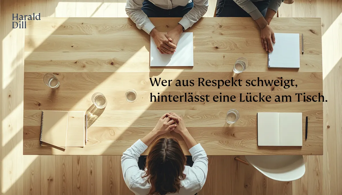 Wer aus Respekt schweigt, hinterlässt eine Lücke am Tisch